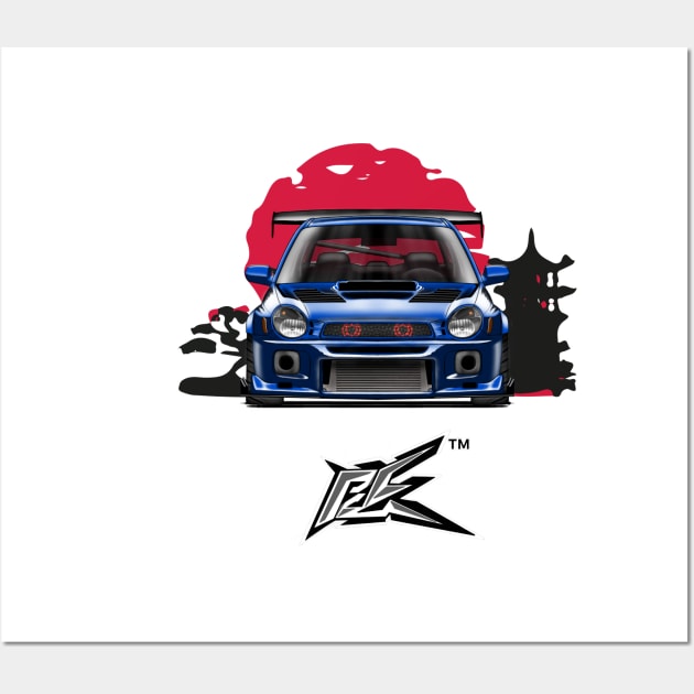 SUBARU IMPREZA WRX GC8 BUGEYE BLUE Wall Art by naquash